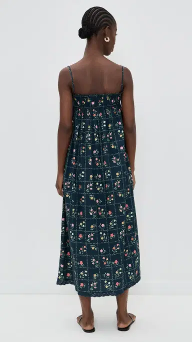 La Maregold Sammy Dress Navy Floral Grid L | Thumbnail 3