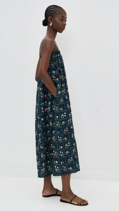 La Maregold Sammy Dress Navy Floral Grid L | Thumbnail 4