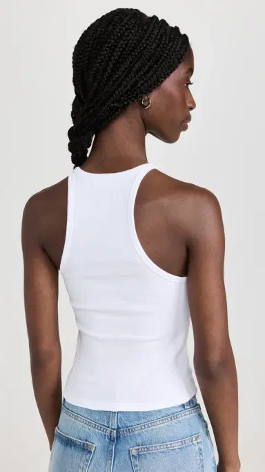 Good American Heritage Ribbed Tank Top White001 | Thumbnail 3