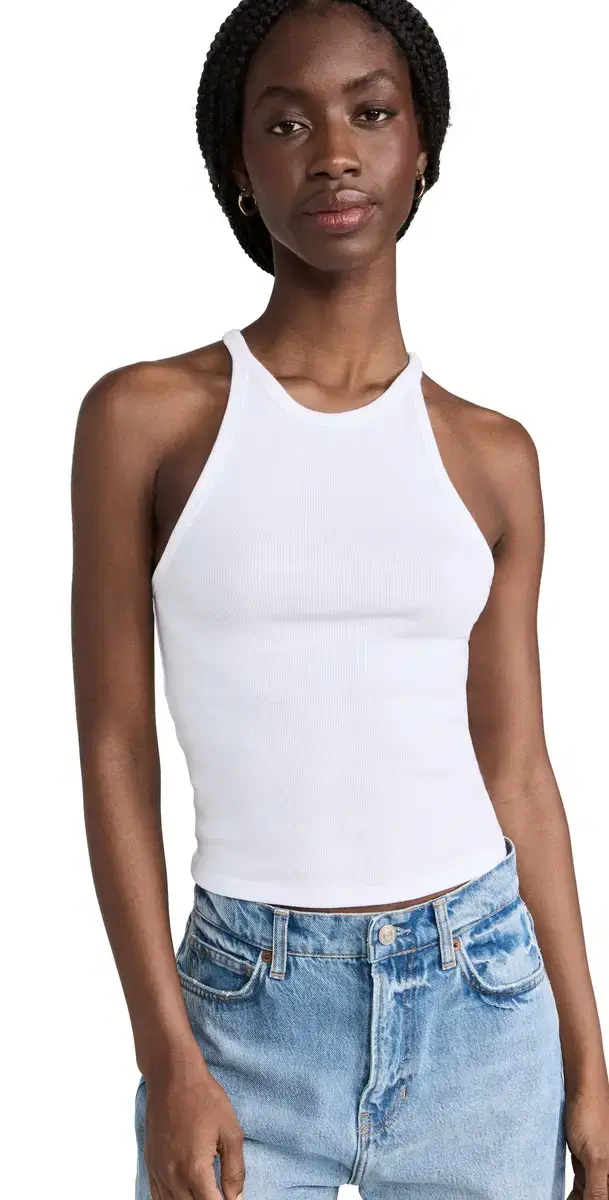 Heritage Ribbed Tank Top White001