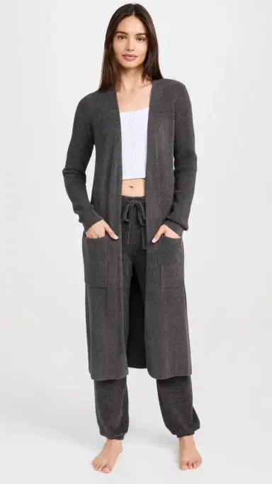 Barefoot Dreams Cozy Chic Ultra Lite Long Cardigan Carbon | Thumbnail 2 Barefoot Dreams Cozy Chic Ultra Lite Long Cardigan Carbon | Thumbnail 2