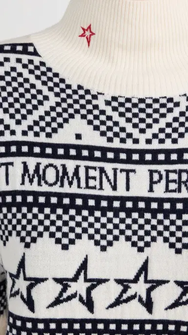 Perfect Moment Holiday Roll Neck Pullover White/Blue | Thumbnail 6