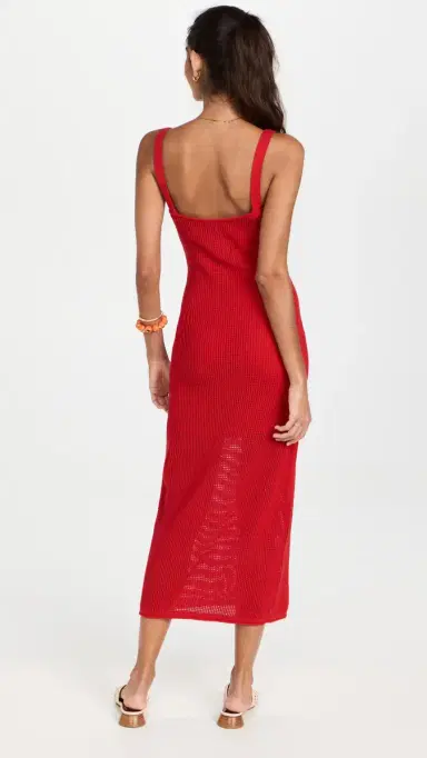 Staud Jessica Knit Coverup Dress Ruby L | Thumbnail 3 Staud Jessica Knit Coverup Dress Ruby L | Thumbnail 3