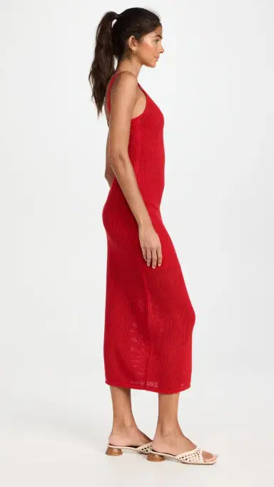 Staud Jessica Knit Coverup Dress Ruby L | Thumbnail 4 Staud Jessica Knit Coverup Dress Ruby L | Thumbnail 4