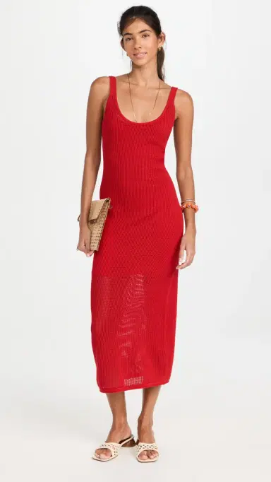 Staud Jessica Knit Coverup Dress Ruby L | Thumbnail 5 Staud Jessica Knit Coverup Dress Ruby L | Thumbnail 5