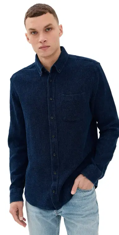 Taylor Stitch Jack Waffle Indigo Shirt Indigo Waffle 40 | Thumbnail 1