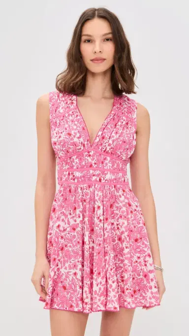 Poupette St Barth Ciao Mini Dress Pink Aquaflora | Thumbnail 2 Poupette St Barth Ciao Mini Dress Pink Aquaflora | Thumbnail 2