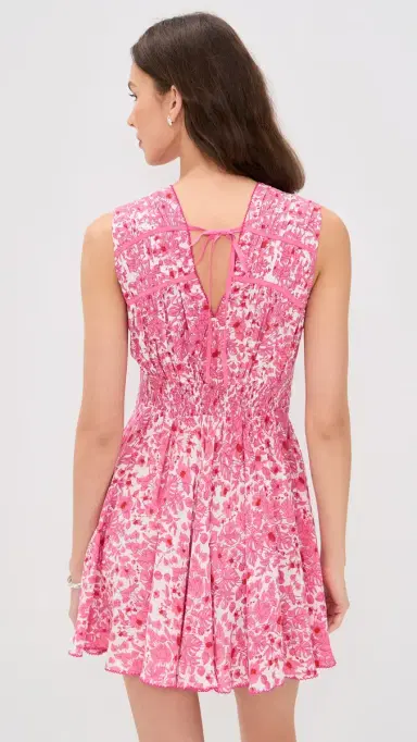 Poupette St Barth Ciao Mini Dress Pink Aquaflora | Thumbnail 3 Poupette St Barth Ciao Mini Dress Pink Aquaflora | Thumbnail 3