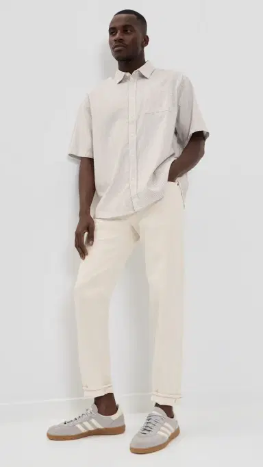 Madewell Relaxed Taper Ecru Comfort Selvedge Jeans Ecru 32 | Thumbnail 5