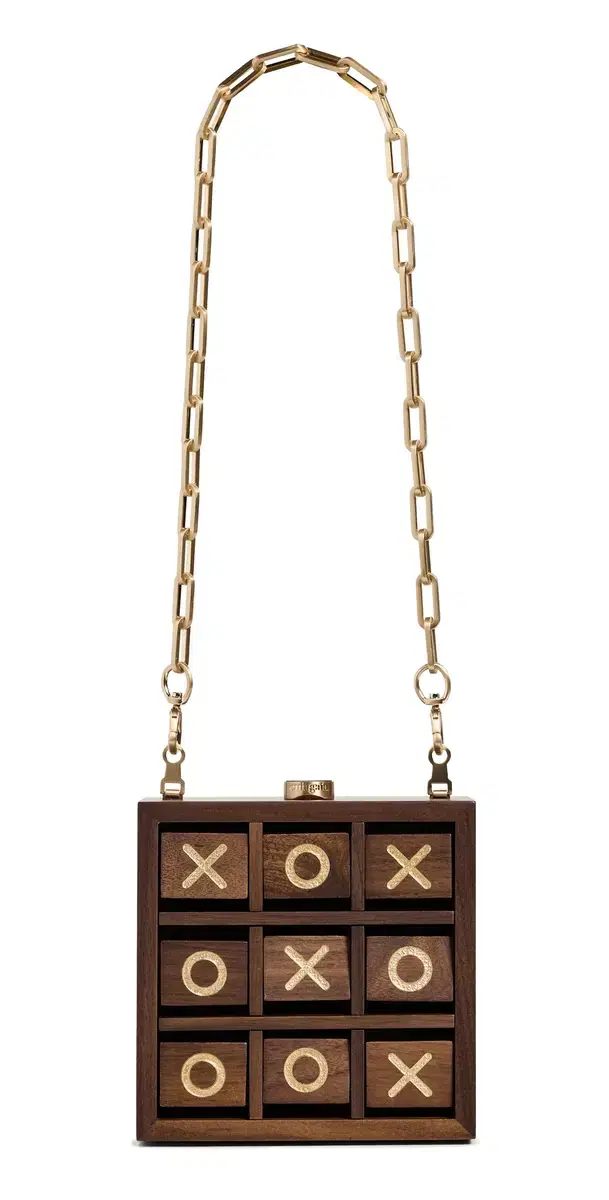 Cult Gaia Tic Tac Toe Clutch Walnut One Size