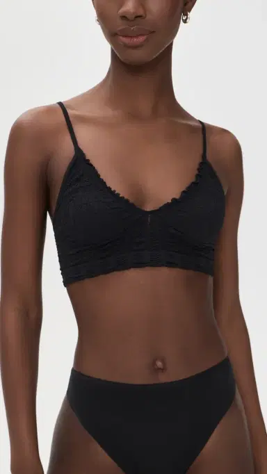 Free People Heirloom Seamless Bralette Black M/L | Thumbnail 2