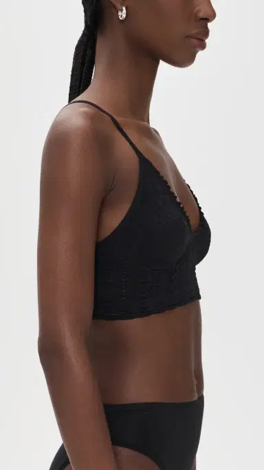 Free People Heirloom Seamless Bralette Black M/L | Thumbnail 4