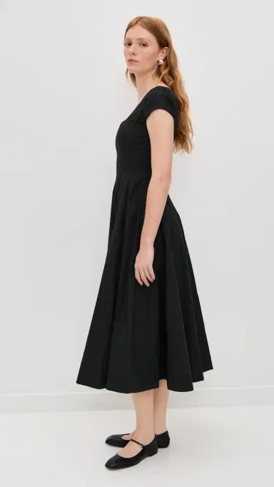 Staud Short Sleeve Wells Dress Black | Thumbnail 4 Staud Short Sleeve Wells Dress Black | Thumbnail 4