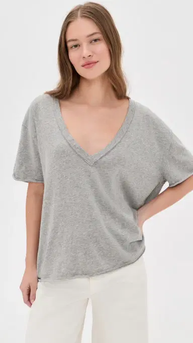Free People Nina V Tee Heather Grey S | Thumbnail 2