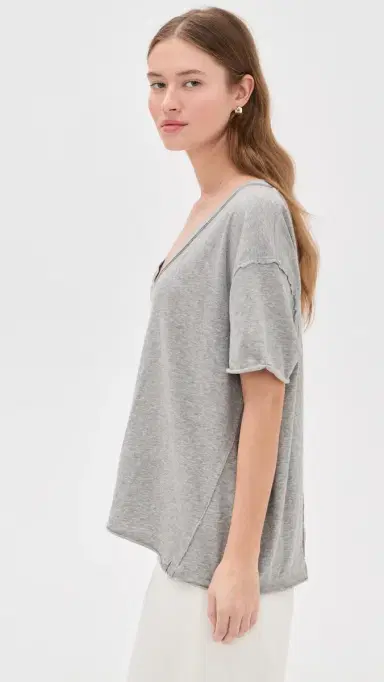 Free People Nina V Tee Heather Grey S | Thumbnail 4