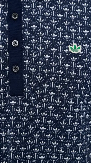 Adidas Golf Originals All Over Trefoil Polo Night Indigo/Chalk White M | Thumbnail 6 Adidas Golf Originals All Over Trefoil Polo Night Indigo/Chalk White M | Thumbnail 6