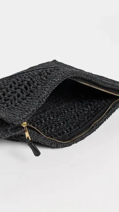 Tory Burch Ella Crochet Pouch Black One Size | Thumbnail 6