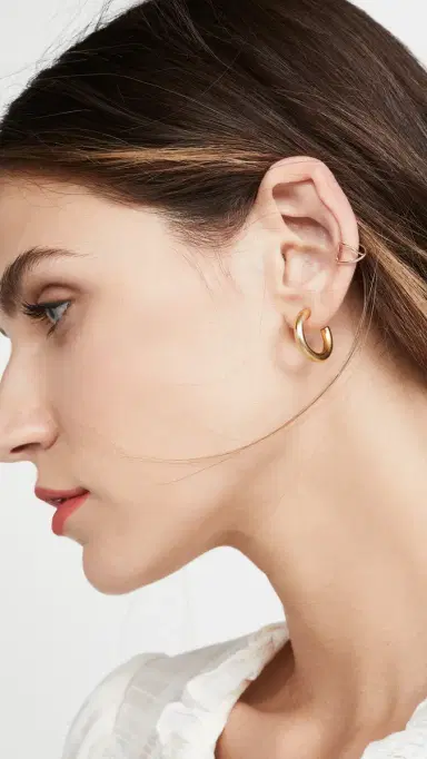 Zoë Chicco 14k Gold Thin X Wire Ear Cuff Yellow Gold One Size | Thumbnail 3 Zoë Chicco 14k Gold Thin X Wire Ear Cuff Yellow Gold One Size | Thumbnail 3