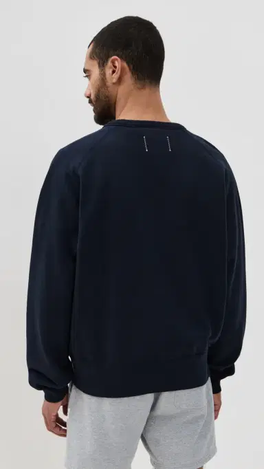 REIGNING CHAMP Midweight Terry Relaxed Crewneck Navy S | Thumbnail 3