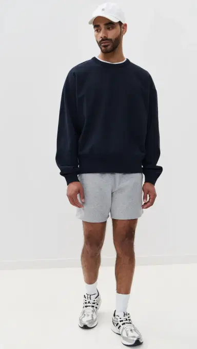 REIGNING CHAMP Midweight Terry Relaxed Crewneck Navy S | Thumbnail 5