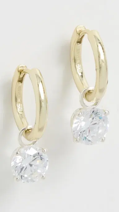 Shashi Roux Huggie Hoop Earrings Gold One Size | Thumbnail 2