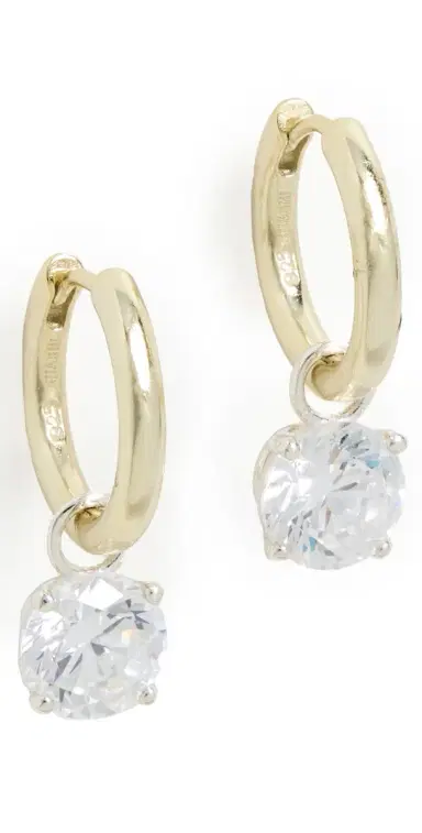 Shashi Roux Huggie Hoop Earrings Gold One Size | Thumbnail 1