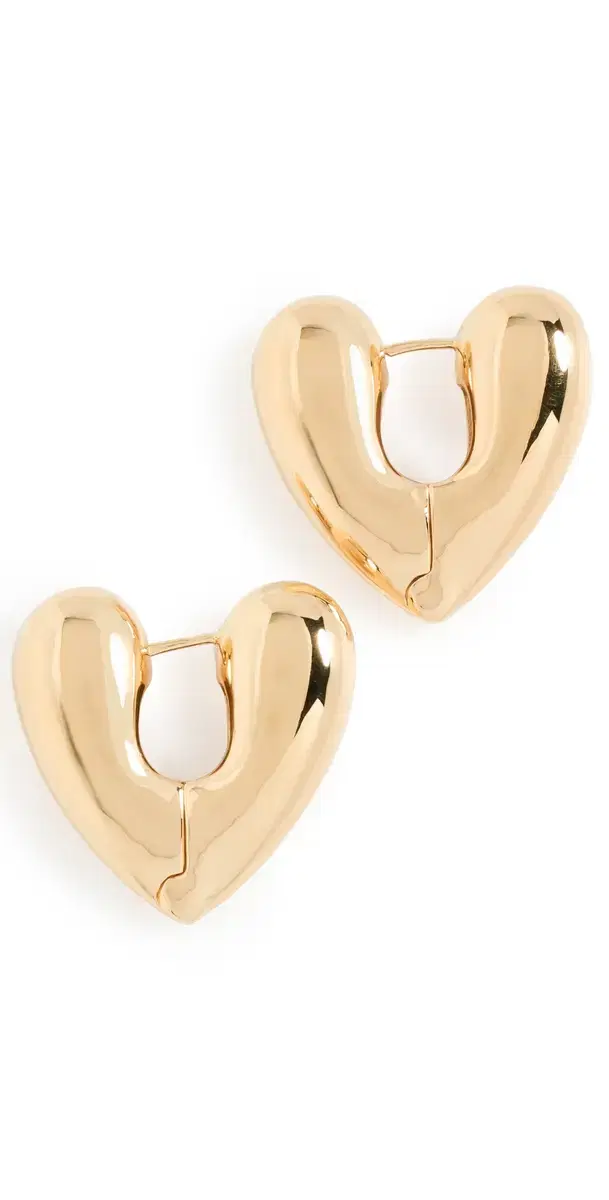 Annika Inez Large Heart Hoops Gold One Size