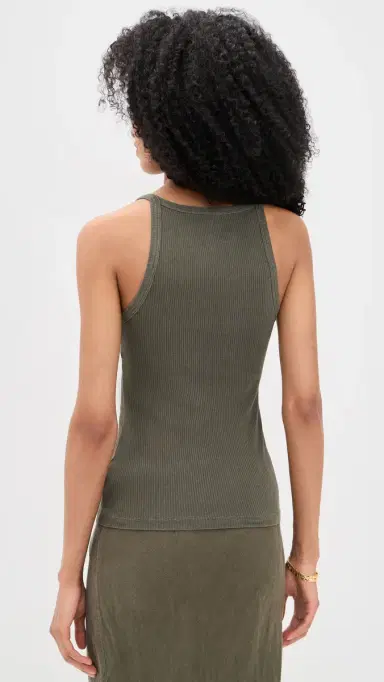 James Perse Ribbed Cami Tank Army Green | Thumbnail 3