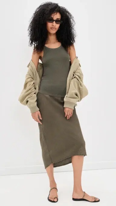 James Perse Ribbed Cami Tank Army Green | Thumbnail 5