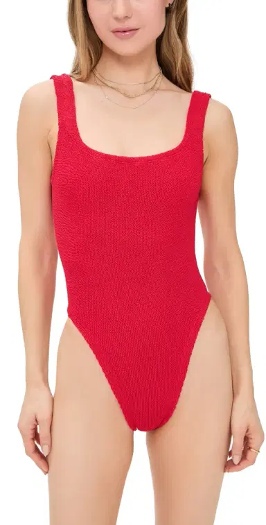 Hunza G Square Neck One Piece Red One Size | Thumbnail 1 Hunza G Square Neck One Piece Red One Size | Thumbnail 1