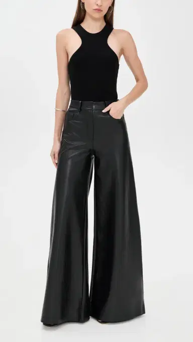 Norma Kamali Elephant Faux Leather Jeans | Thumbnail 5 Norma Kamali Elephant Faux Leather Jeans | Thumbnail 5