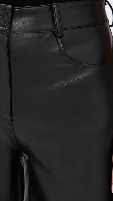 Norma Kamali Elephant Faux Leather Jeans | Thumbnail 6 Norma Kamali Elephant Faux Leather Jeans | Thumbnail 6