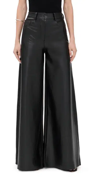 Norma Kamali Elephant Faux Leather Jeans | Thumbnail 1 Norma Kamali Elephant Faux Leather Jeans | Thumbnail 1