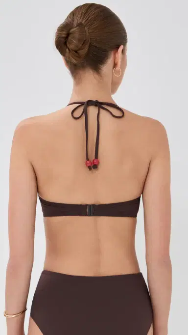 Staud Laird Bikini Top Dark Chocolate/Flame S | Thumbnail 3