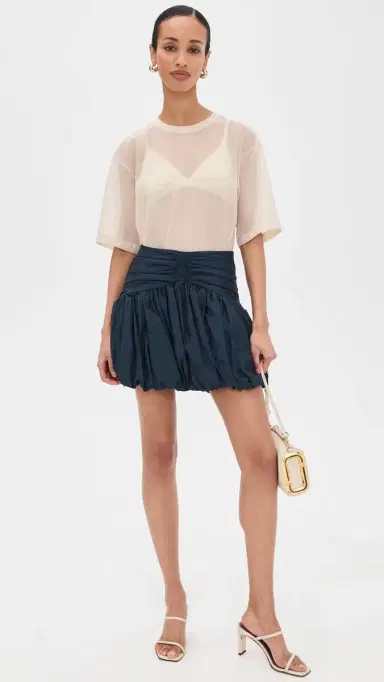 Cinq à Sept Kaldi Bubble Skirt Navy | Thumbnail 5
