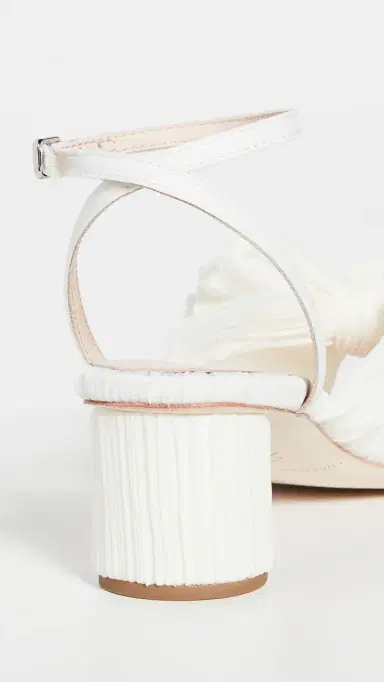 Loeffler Randall Dahlia Pleated Bow Heels with Ankle Strap Pearl 8 | Thumbnail 4