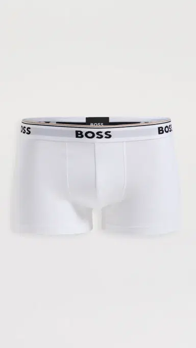 BOSS Stretch Cotton 3 Pack Trunks White | Thumbnail 3