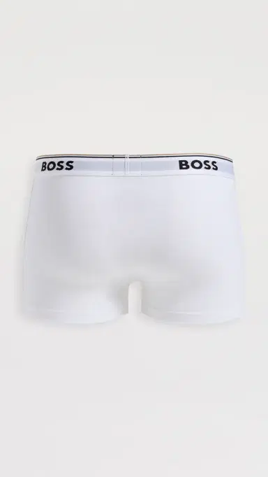 BOSS Stretch Cotton 3 Pack Trunks White | Thumbnail 4