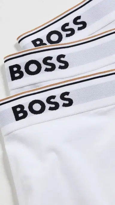 BOSS Stretch Cotton 3 Pack Trunks White | Thumbnail 5