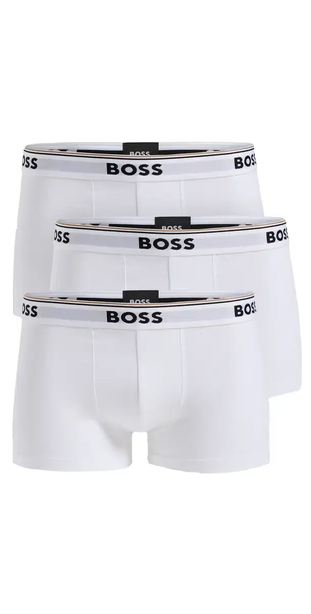 BOSS tretch Cotton 3 Pack Trunks White