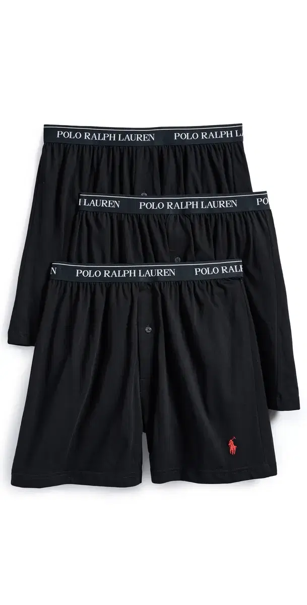 Polo Ralph Lauren Underwear Classic Fit Knit Boxers 3 Pack Polo Black