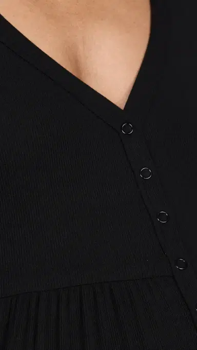 Hatch The Softest Rib Nursing Dress Black 0 | Thumbnail 6