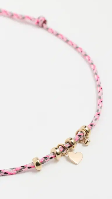 Zoë Chicco 14k Gold Midi Bitty Heart Paracord Necklace 14k Yellow Gold One Size | Thumbnail 4