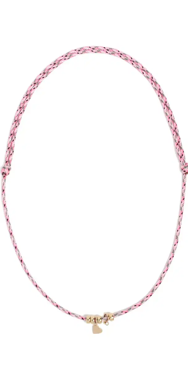 Zoe Chicco 14k Gold Midi Bitty Heart Paracord Necklace 14k Yellow Gold One Size