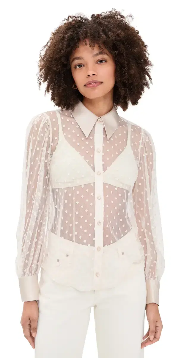 ophie heer Long leeve Blouse Ecru