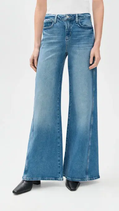 L'AGENCE Beau High Rise T-Seam Wide Leg Jeans Kona | Thumbnail 2