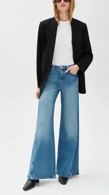 L'AGENCE Beau High Rise T-Seam Wide Leg Jeans Kona | Thumbnail 5