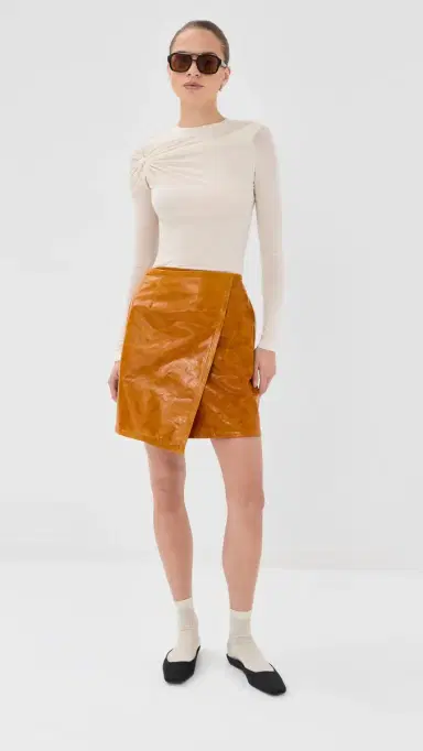 CO Leather Wrap Skirt Cognac | Thumbnail 2 CO Leather Wrap Skirt Cognac | Thumbnail 2