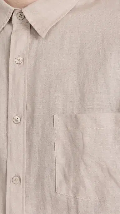 Vince Linen Short Sleeve Shirt Pumice Rock | Thumbnail 6