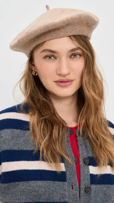 Hat Attack Classic Beret Taupe One Size | Thumbnail 3